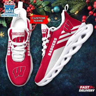 Custom Name Wisconsin Badgers Team Max Soul Shoes For Fans