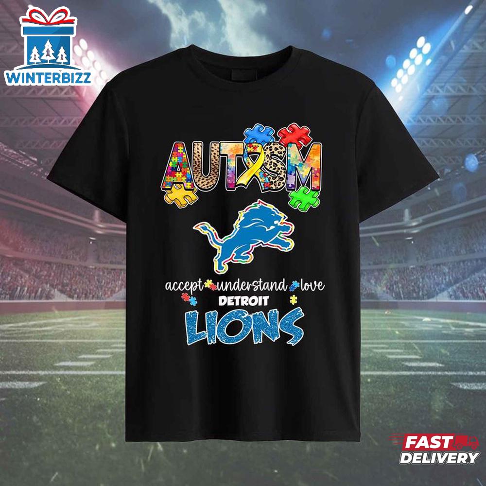 Detroit Lions Autism Classic Unisex T-Shirt Detroit Lions Autism Classic Unisex T-Shirt