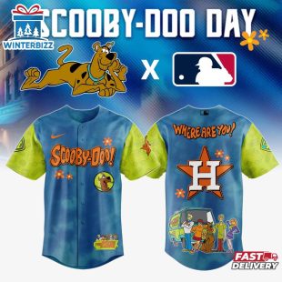 Houston Astros MLB x Scooby Doo Cartoon Baseball Jersey Shirt