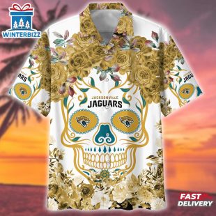 Jacksonville Jaguars NFL Flower Skull Hawaiian Shirt For Fans