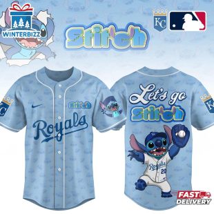 Kansas City Royals MLB x Lilo & Stitch Baseball Jersey For Fan