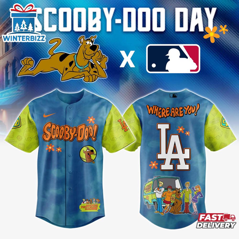 Los Angeles Dodgers MLB x Scooby Doo Cartoon Baseball Jersey Shirt Los Angeles Dodgers MLB x Scooby Doo Cartoon Baseball Jersey Shirt