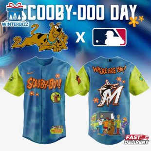 Miami Marlins MLB x Scooby Doo Cartoon Baseball Jersey Shirt