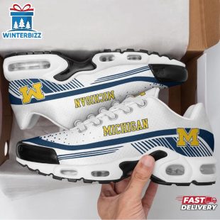 Michigan Wolverines Stripe Pattern Air Max Plus Shoes