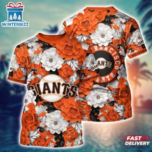 MLB San Francisco Giants Flower Tropical 3D T-Shirt For Fans