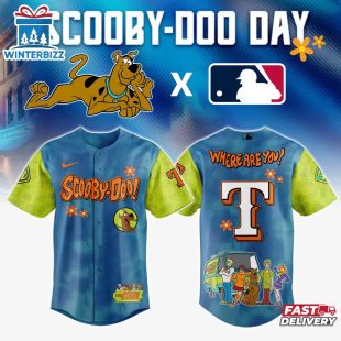 Texas Rangers MLB x Scooby Doo Cartoon Baseball Jersey Shirt