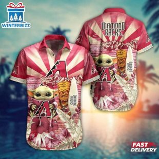Arizona Diamondbacks Wild West Baby Yoda Summer Hawaiian Shirt