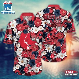 Boston Red Sox Bold Floral Glory Summer Hawaiian Shirt