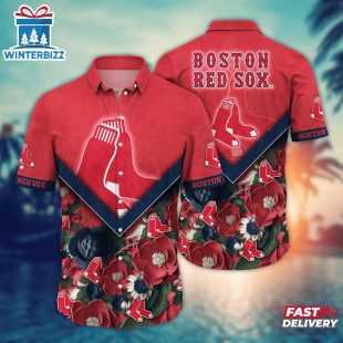 Boston Red Sox Chevron Floral Vibe Summer Hawaiian Shirt