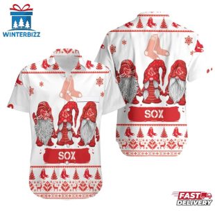 Boston Red Sox Christmas Gnomes Festive Summer Hawaiian Shirt