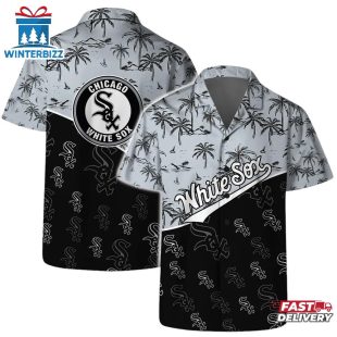Chicago White Sox Team Logo Palm Leaf Pattern Summer Hawaiian Shirt