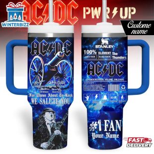 Custom Name ACDC Music Tumbler 40Oz Handle For Fans