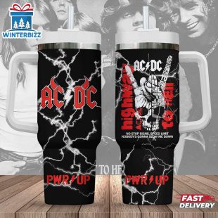 Custom Name ACDC Tumbler 40Oz Handle For Fans