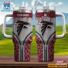Custom Name Atlanta Falcons Leopard Stainless Steel Tumbler 40Oz With Handle