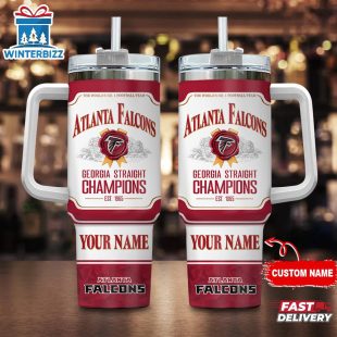Custom Name Atlanta Falcons NFL Stainless Steel Tumbler 40Oz With Handle