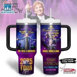 Custom Name Barry Manilow Music Tumbler 40Oz Handle For Fans