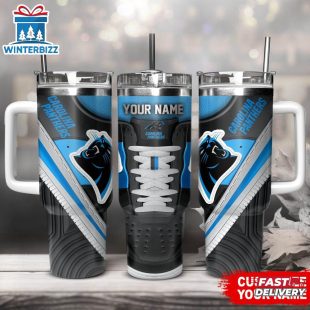 Custom Name Carolina Panthers Sport Stainless Steel Tumbler 40Oz With Handle