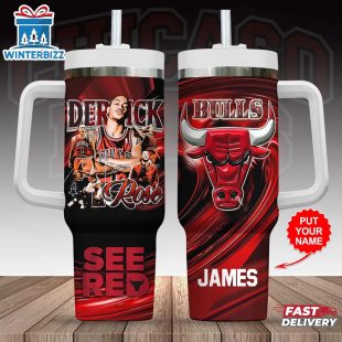 Custom Name Chicago Bulls NBA Tumbler 40Oz Handle For Fans