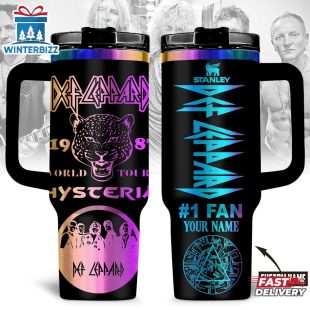 Custom Name Def Leppard Music Tumbler 40Oz Handle For Fans
