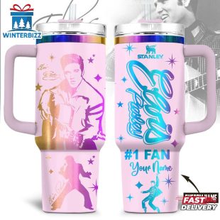 Custom Name Elvis Presley Pattern Tumbler 40Oz Handle For Fan