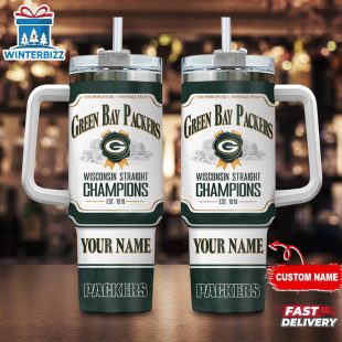 Custom Name Green Bay Packers NFL Stainless Steel Tumbler 40Oz With Handle