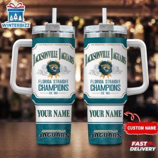Custom Name Jacksonville Jaguars NFL Stainless Steel Tumbler 40Oz With Handle
