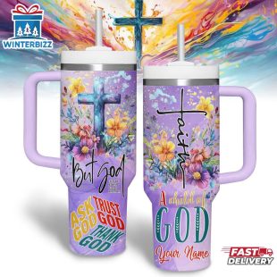 Custom Name Jesus Tumbler 40Oz Handle For Fans