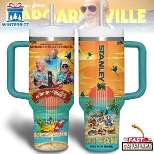 Custom Name Jimmy Buffett Music Tumbler 40Oz Handle For Fans