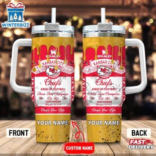 Custom Name Kansas City Chiefs NFL Kings Of Football Stainless Steel Tumbler 40Oz With Handle