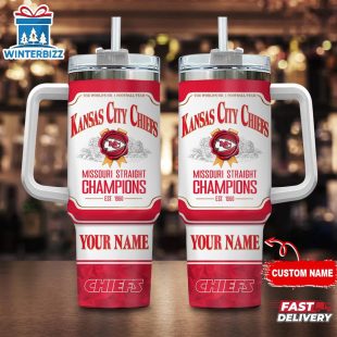 Custom Name Kansas City Chiefs NFL Stainless Steel Tumbler 40Oz With Handle