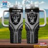 Custom Name Las Vegas Raiders Leopard Stainless Steel Tumbler 40Oz With Handle