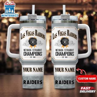 Custom Name Las Vegas Raiders NFL Stainless Steel Tumbler 40Oz With Handle