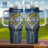 Custom Name Los Angeles Rams Leopard Stainless Steel Tumbler 40Oz With Handle