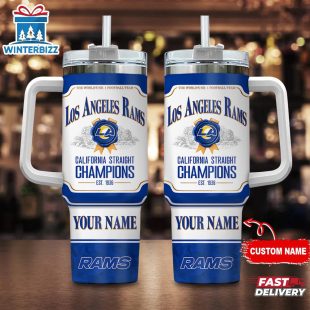 Custom Name Los Angeles Rams NFL Stainless Steel Tumbler 40Oz With Handle