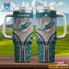 Custom Name Miami Dolphins Leopard Stainless Steel Tumbler 40Oz With Handle
