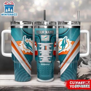 Custom Name Miami Dolphins Sport Stainless Steel Tumbler 40Oz With Handle