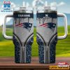 Custom Name New England Patriots Leopard Stainless Steel Tumbler 40Oz With Handle