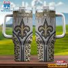 Custom Name New Orleans Saints Leopard Stainless Steel Tumbler 40Oz With Handle