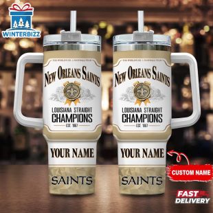 Custom Name New Orleans Saints NFL Stainless Steel Tumbler 40Oz With Handle