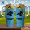 Custom Name NFL Carolina Panthers Team Stainless Steel Tumbler 40Oz With Handle