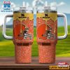 Custom Name NFL Cleveland Browns Team Stainless Steel Tumbler 40Oz With Handle