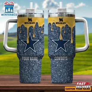 Custom Name NFL Dallas Cowboys Team Stainless Steel Tumbler 40Oz With Handle