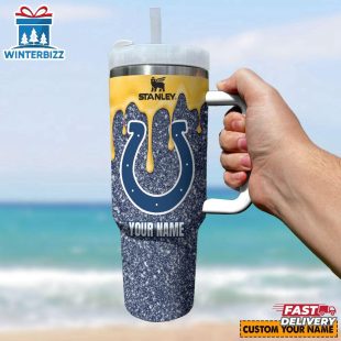 Custom Name NFL Indianapolis Colts Team Stainless Steel Tumbler 40Oz With Handle