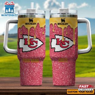 Custom Name NFL Kansas City Chiefs Team Stainless Steel Tumbler 40Oz With Handle