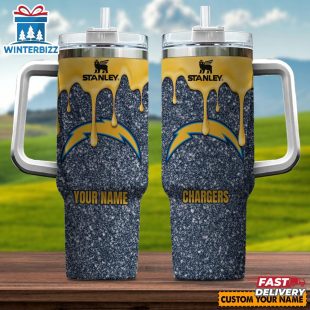 Custom Name NFL Los Angeles Chargers Team Stainless Steel Tumbler 40Oz With Handle
