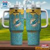 Custom Name NFL Miami Dolphins Team Stainless Steel Tumbler 40Oz With Handle