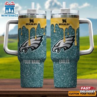 Custom Name NFL Philadelphia Eagles Team Stainless Steel Tumbler 40Oz With Handle
