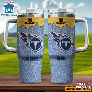 Custom Name NFL Tennessee Titans Team Stainless Steel Tumbler 40Oz With Handle