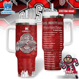 Custom Name Ohio State Buckeyes NCAA Tumbler 40Oz Handle For Fans