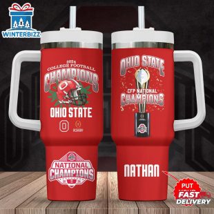 Custom Name Ohio State Buckeyes Tumbler 40Oz Handle For Fans